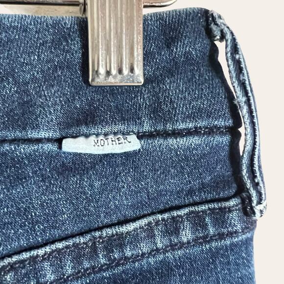 Mother The Looker Ankle Fray Invitation Only Blue Denim Skinny Jeans Size 26 - Picture 10 of 14